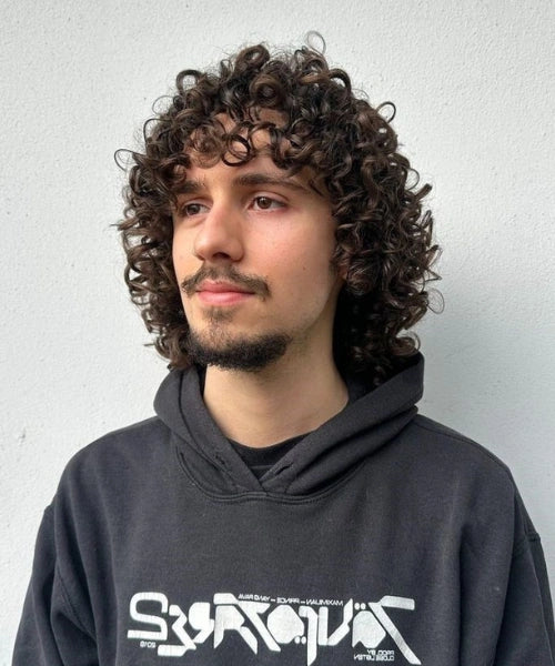 Curly Wolfcut Men